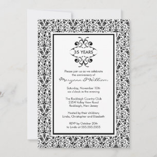 Invitation du 25e anniversaire de la fête Noir et 