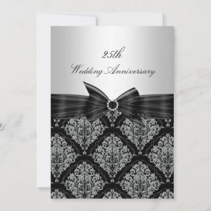 Invitation du 25e anniversaire de Mariage Damask &