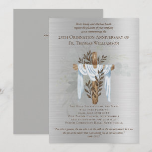 Invitation du 25e anniversaire d'ordination Argent