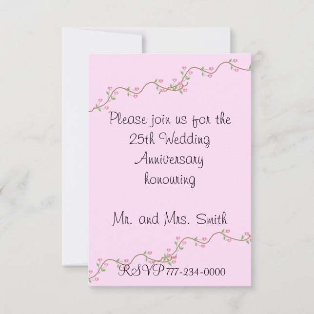Invitation du 25e anniversaire du Mariage (Devant)