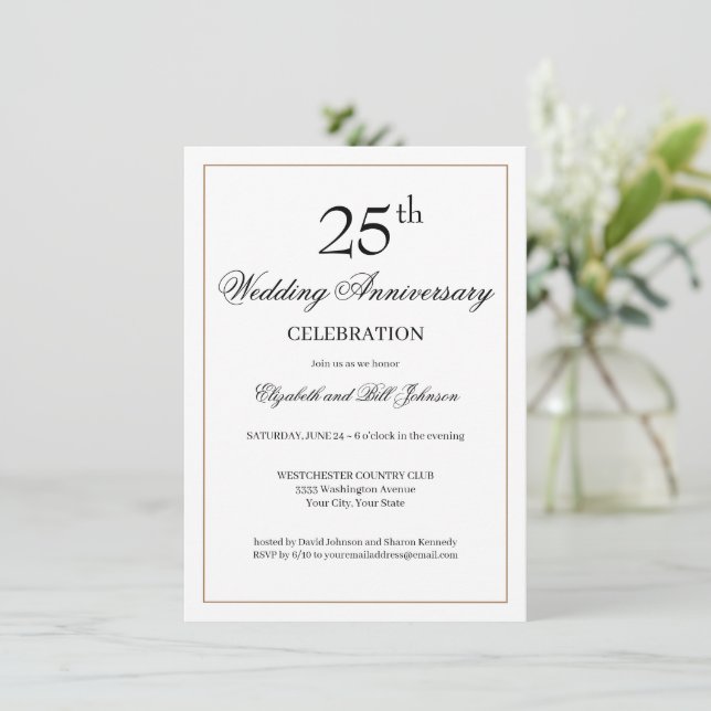 Invitation du 25e anniversaire du Mariage Chic Bla (Debout devant)