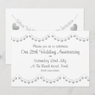 Invitation du 25e anniversaire du Mariage d'argent