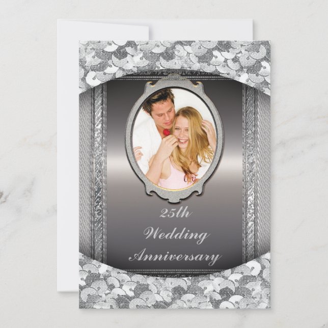 Invitation du 25e anniversaire du Mariage d'argent (Devant)