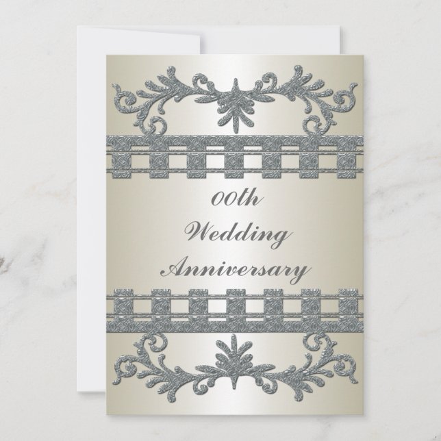Invitation du 25e anniversaire du Mariage d'argent (Devant)