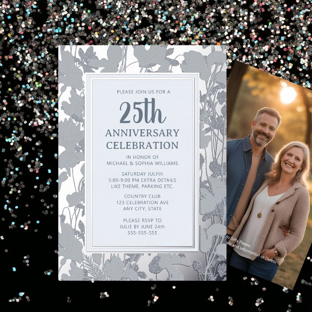 Invitation du 25e anniversaire du Mariage Silver E (Créateur téléchargé)