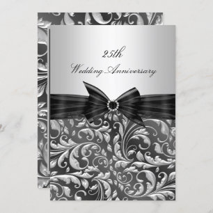 Invitation du 25e anniversaire du Mariage Silver F