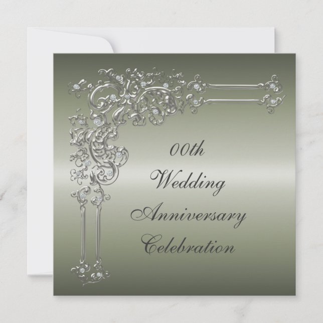 Invitation du 25e anniversaire du Mariage sur mesu (Devant)