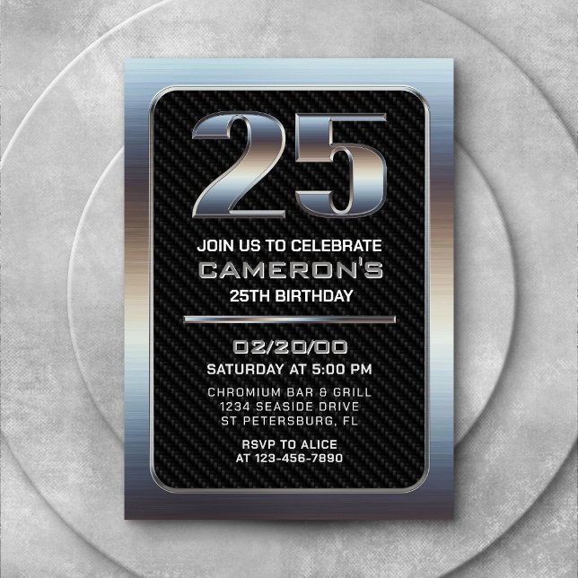 Invitation du 25e anniversaire masculin (Créateur téléchargé)