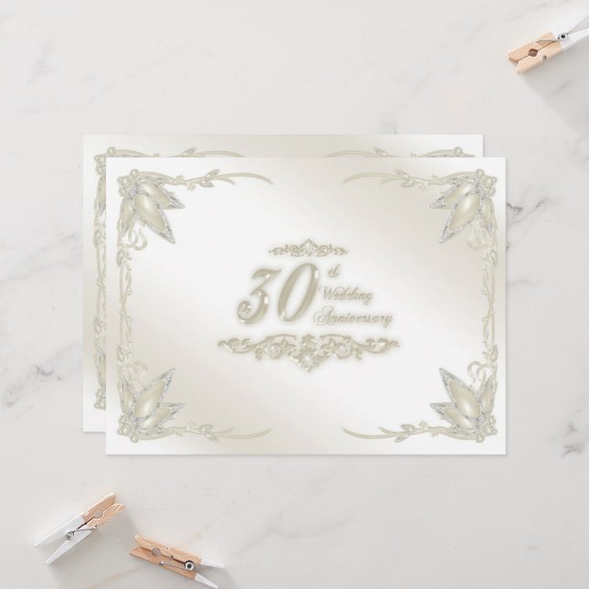 Invitation du 30e anniversaire du Mariage (Devant/Arrière en situation)