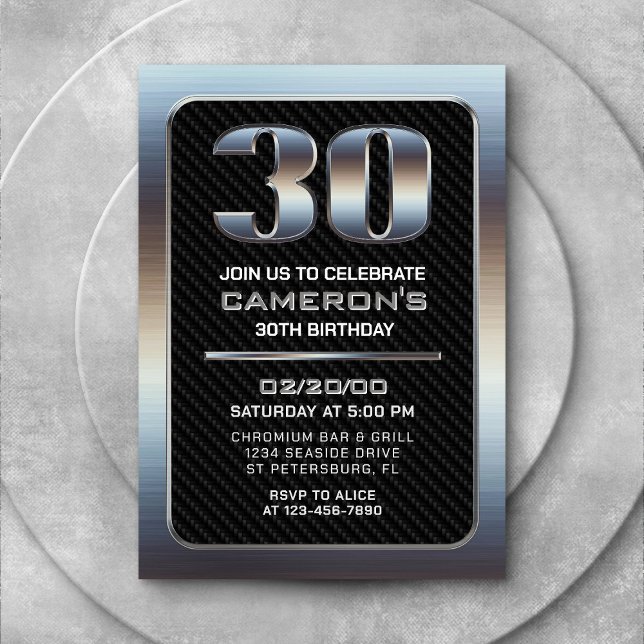 Invitation du 30e anniversaire masculin (Créateur téléchargé)