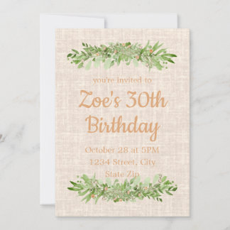 Invitation du 30e anniversaire - Verdure lin | Tre