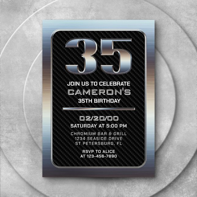 Invitation du 35e anniversaire masculin (Créateur téléchargé)