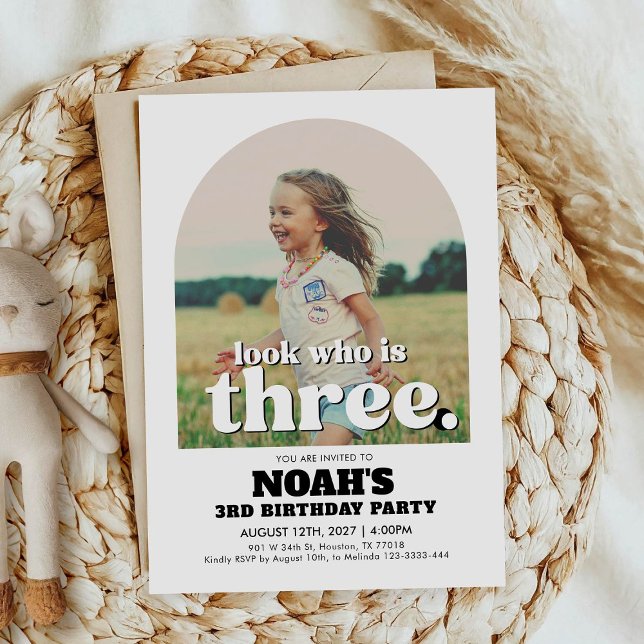 Invitation du 3e anniversaire Regardez qui est tro (Créateur téléchargé)