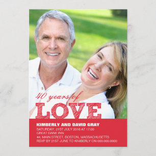 Invitation du 40e anniversaire du Mariage