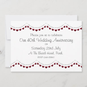 Invitation du 40e anniversaire du Mariage de Ruby