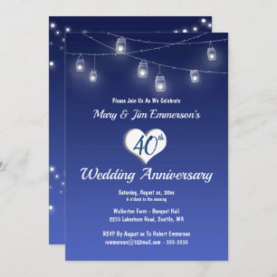 Invitation du 40e anniversaire du Mariage - Lumièr