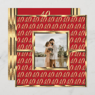 Invitation du 40e anniversaire du Mariage Ruby