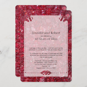 Invitation du 40e anniversaire du Mariage Ruby