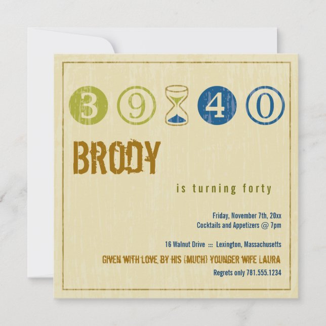 Invitation du 40e anniversaire - Personnaliser (Devant)