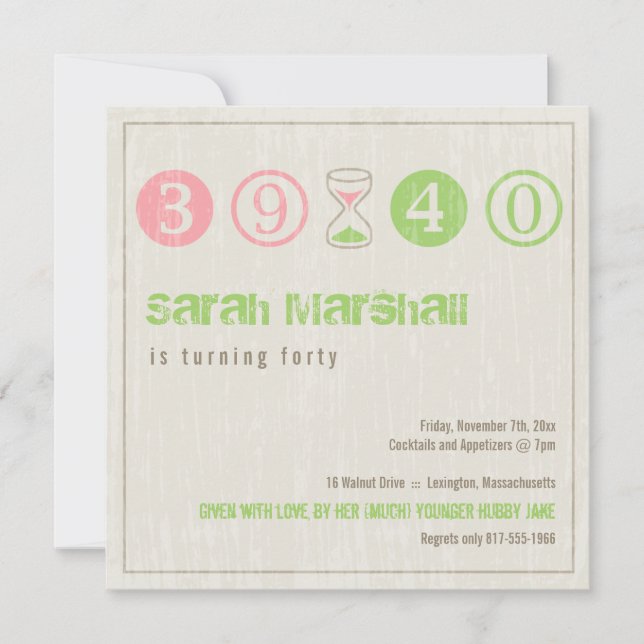 Invitation du 40e anniversaire - Personnaliser (Devant)