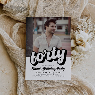 Invitation du 40e anniversaire Retro   Quarante An