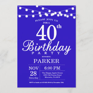 Invitation du 40e anniversaire Royal Blue