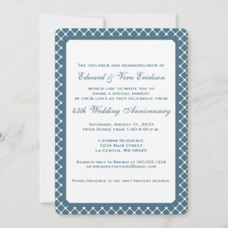 Invitation du 45e anniversaire du Mariage Sapphire
