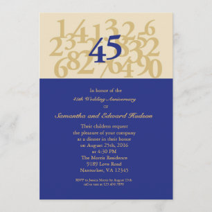 Invitation du 45e anniversaire du Mariage Sapphire
