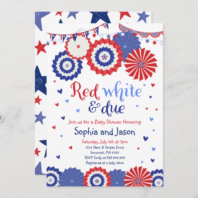 Invitation du 4 juillet 4 juillet douche (Devant / Derrière)