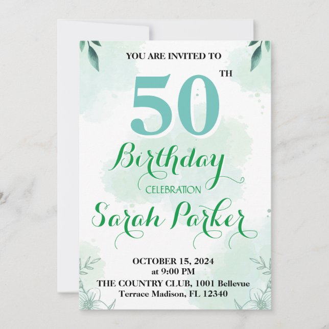 Invitation du 50e anniversaire (Devant)