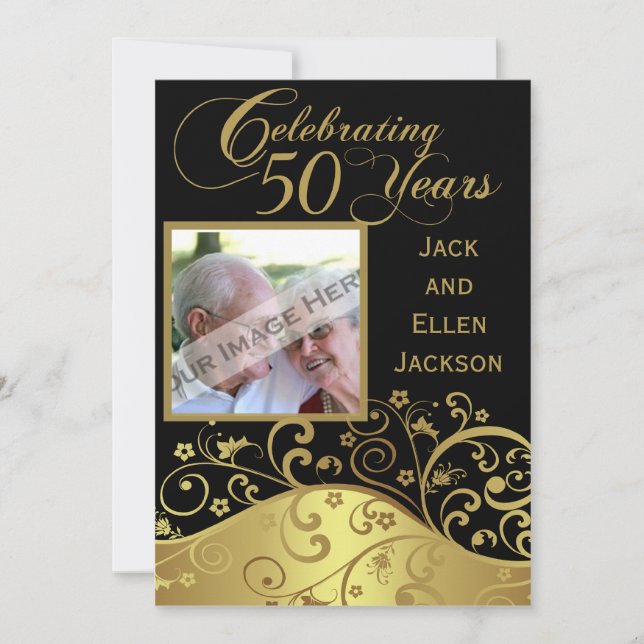 Invitation du 50e anniversaire avec photo (Devant)