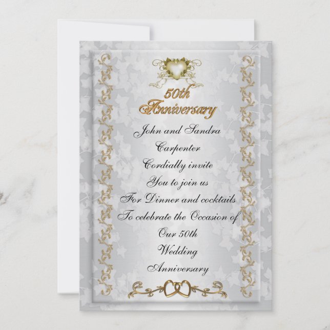 Invitation du 50e anniversaire de fête Anges victo (Devant)