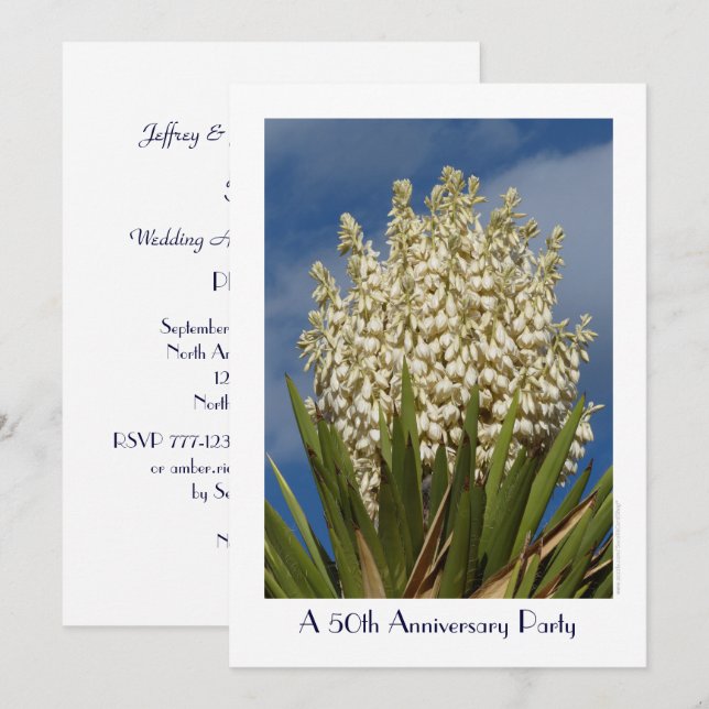 Invitation du 50e anniversaire de la fête Flower Y (Devant / Derrière)