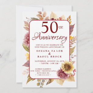 Invitation du 50e anniversaire du Mariage