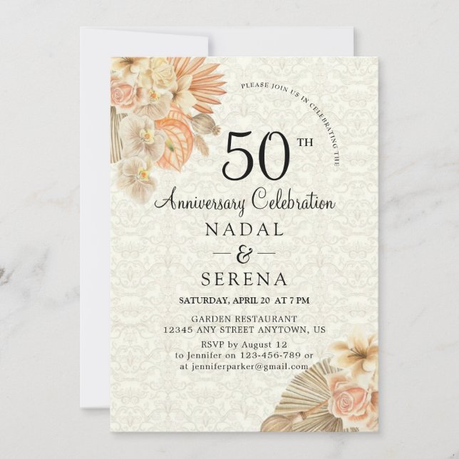 Invitation du 50e anniversaire du Mariage (Devant)