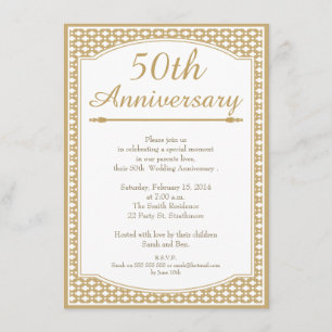 Invitation du 50e anniversaire du Mariage