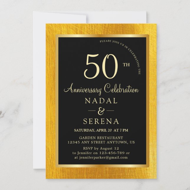 Invitation du 50e anniversaire du Mariage (Devant)