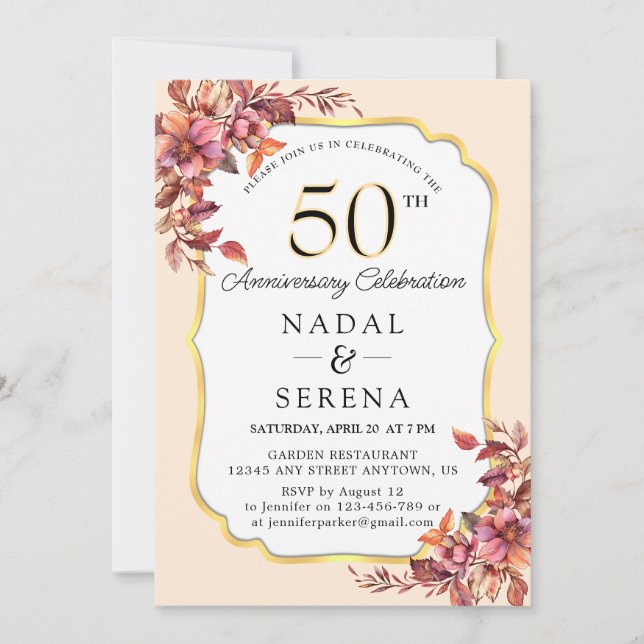 Invitation du 50e anniversaire du Mariage (Devant)