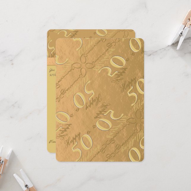 Invitation du 50e anniversaire du Mariage (Devant/Arrière en situation)