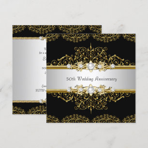 Invitation du 50e anniversaire du Mariage Black Go