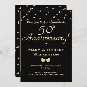 Invitation du 50e anniversaire du Mariage - Coeurs