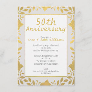 Invitation du 50e anniversaire du Mariage de Faux 
