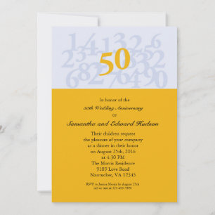 Invitation du 50e anniversaire du Mariage d'or
