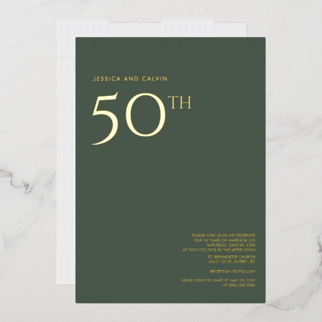 Invitation du 50e anniversaire du Mariage Dusty Gr (Enveloppe)