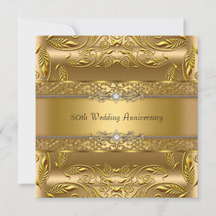Invitation du 50e anniversaire du Mariage Gold Lea