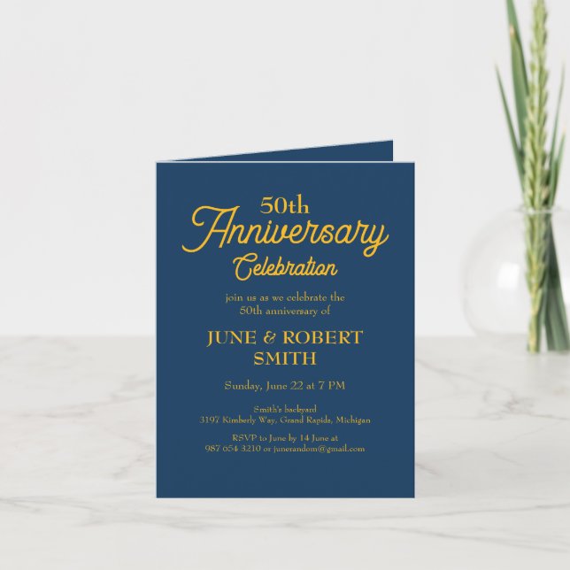 Invitation du 50e anniversaire du mariage moderne (Devant)
