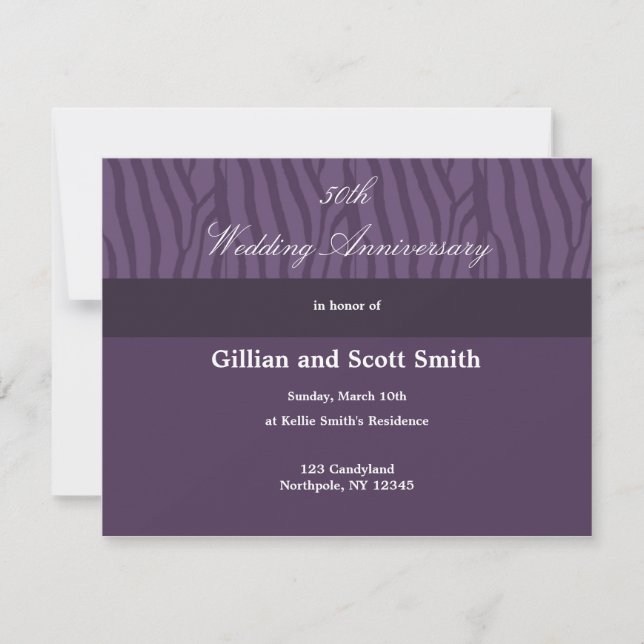 Invitation du 50e anniversaire du Mariage pourpre (Devant)