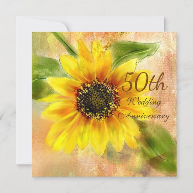 Invitation du 50e anniversaire du tournesol Mariag (Devant)