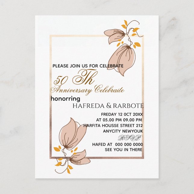 Invitation du 50e anniversaire, Mariage de la verd (Devant)