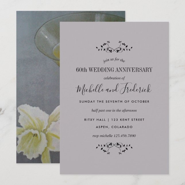 Invitation du 60e anniversaire du diamant (Devant / Derrière)